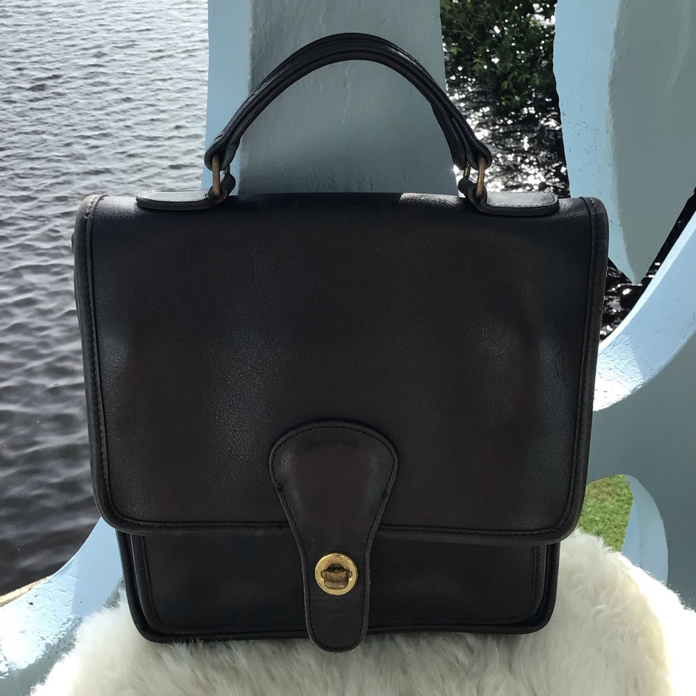 Vintage Coach All Weather Glove Tanned Cowhide Leather Station Tote Hand… - Picture 11 of 16